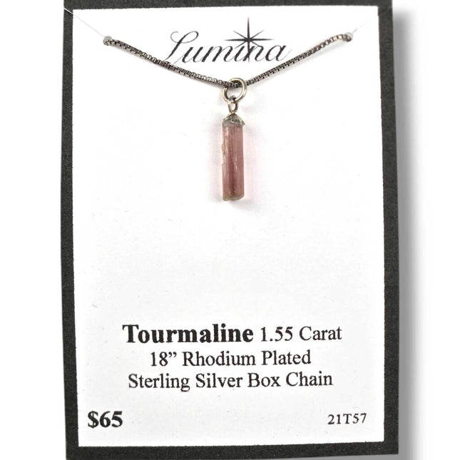 21T57 - 1.55 Pink Tourmaline 18" RPSS Box Chain