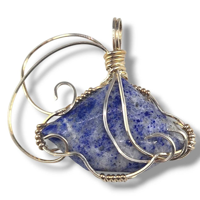 Sterling Silver Wrapped Sodalite Pendant