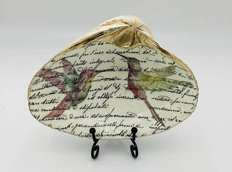 Hummingbirds/Script XL Clam Dish (Old Orchard Beach, ME)