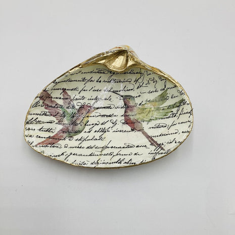 Hummingbirds/Script XL Clam Dish (Old Orchard Beach, ME)