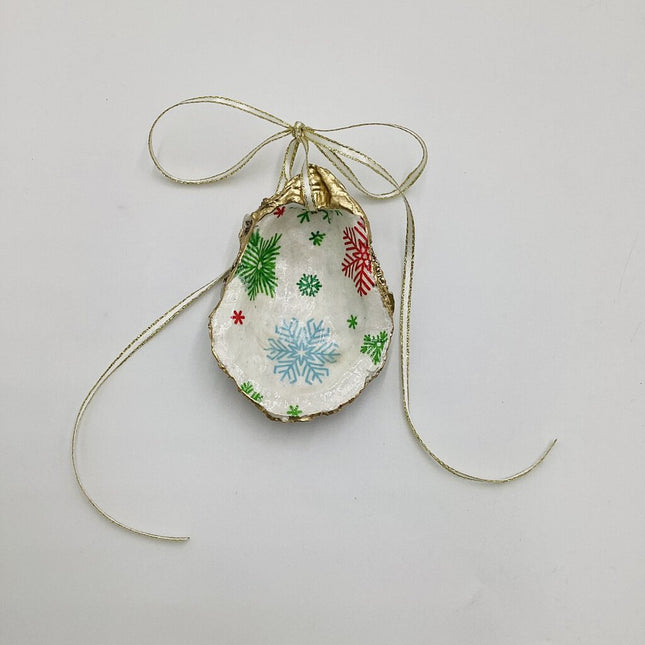 Multi Colored Snowflake LG Oyster Ornament (Outer Banks, NC)