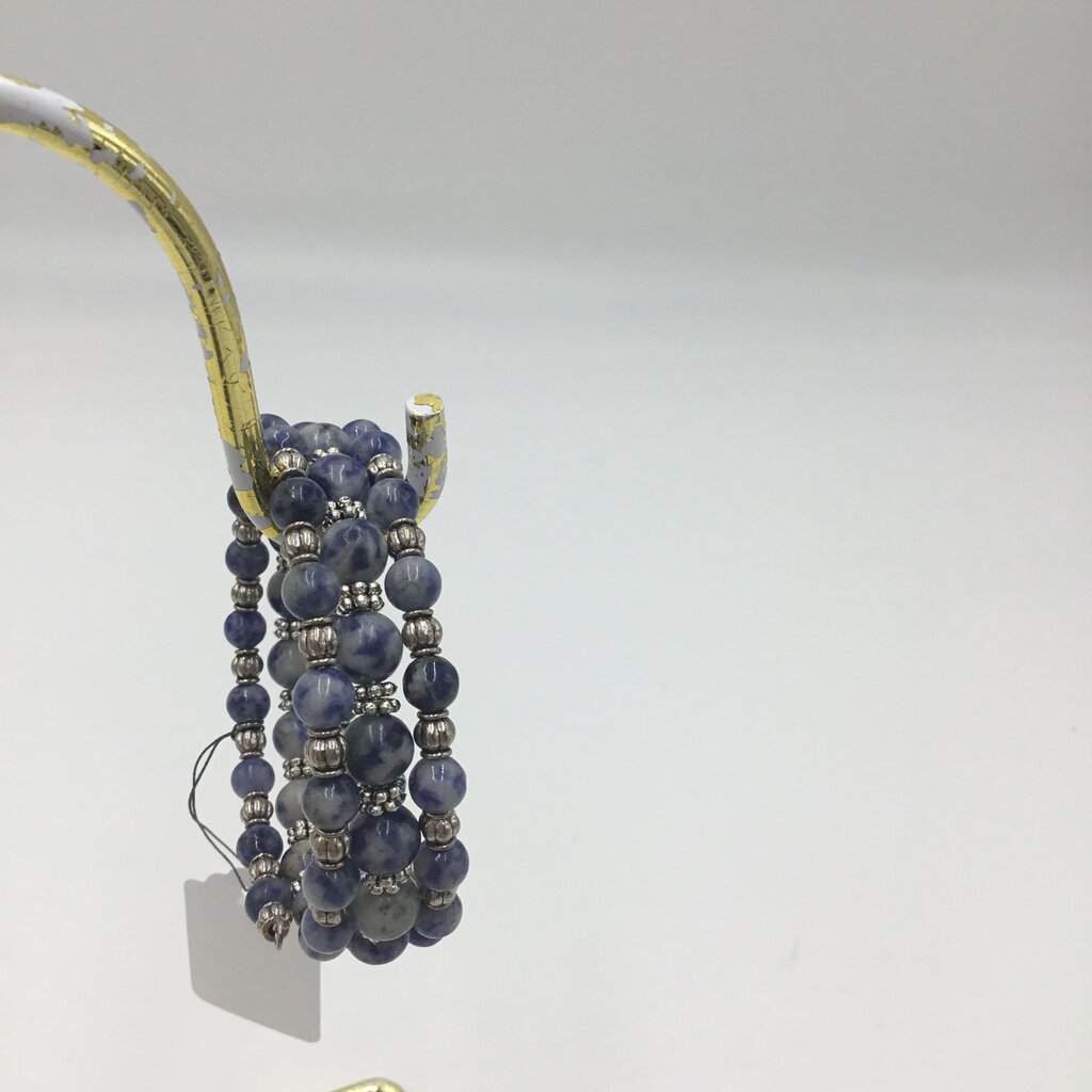 3-tier Sodalite Memory Wire Bracelet