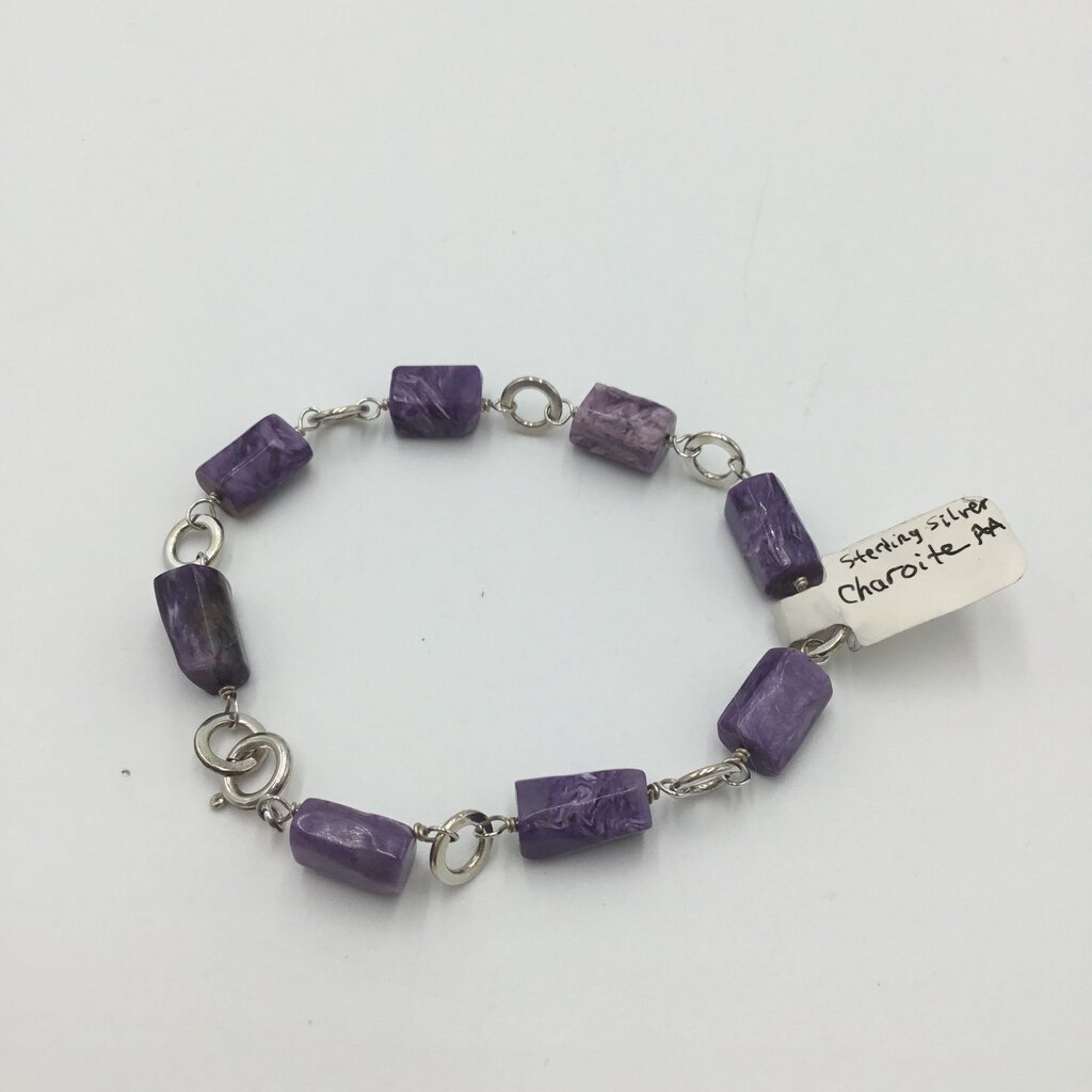 Sterling Charoite A grade Linked Bracelet