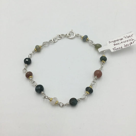 Argentium Silver Fancy Jasper linked Bracelet