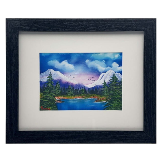#110-12 Snowy Hills 8x10 black frame - 5x7 print