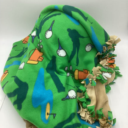 Fleece Blanket Golf w/tan