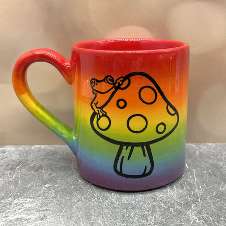 Rainbow Mug Frog Mushroom