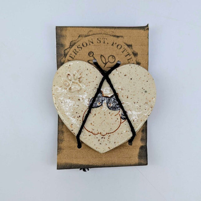 Heart Shaped Magnet- Fat Cat