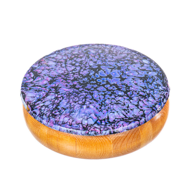 Trinket Box 5" x 1.75" Violet & Black Cover - Medium stain wood