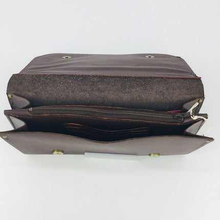 Dark Brown Clutch with Sunflower