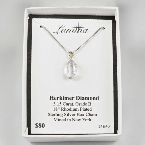 24H40 - Herkimer Diamond 3.15 Carat, Grade B 18" RPSS Box Chain