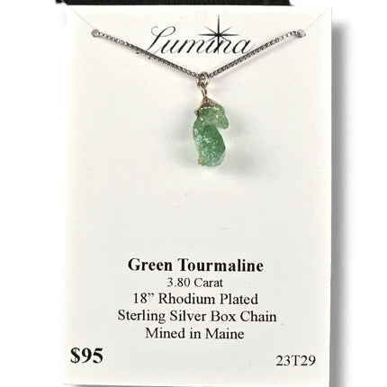 23T29 - Green Tourmaline 3.80 Carat 18" RPSS Box Chain