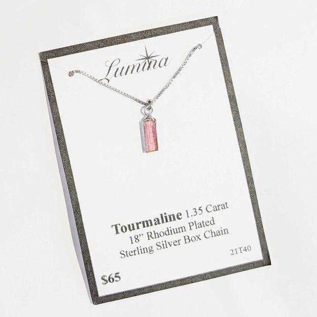 21T40 - Pink Tourmaline 1.35 Carat 18" RPSS Box Chain