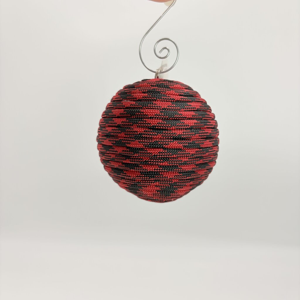Red and black plaid ornament