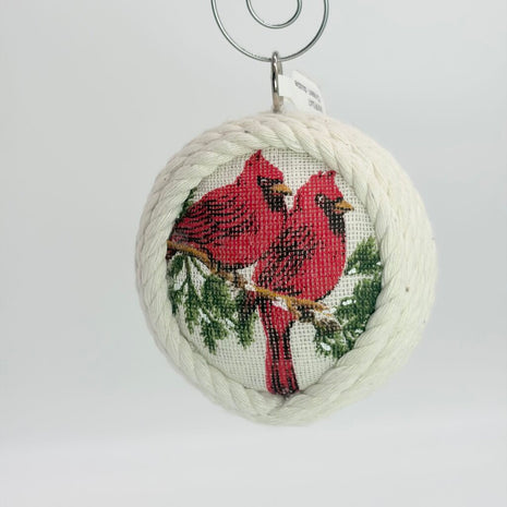 Cream double cardinal ornament