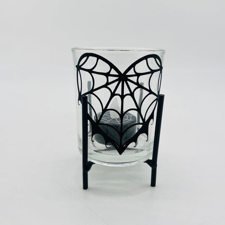 Spiderweb heart candle holder