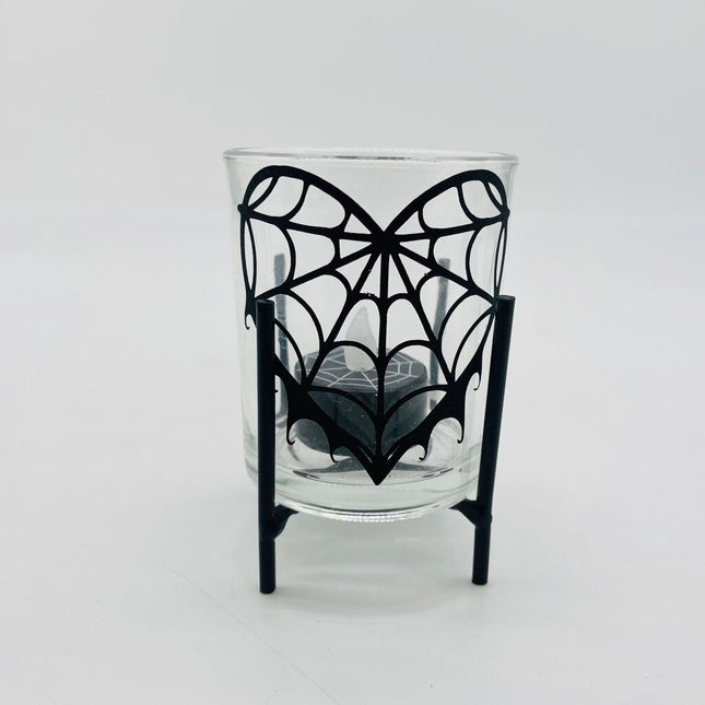 Spiderweb heart candle holder