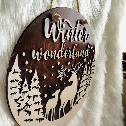 HD Door Sign - Winter Wonderland Snowflakes