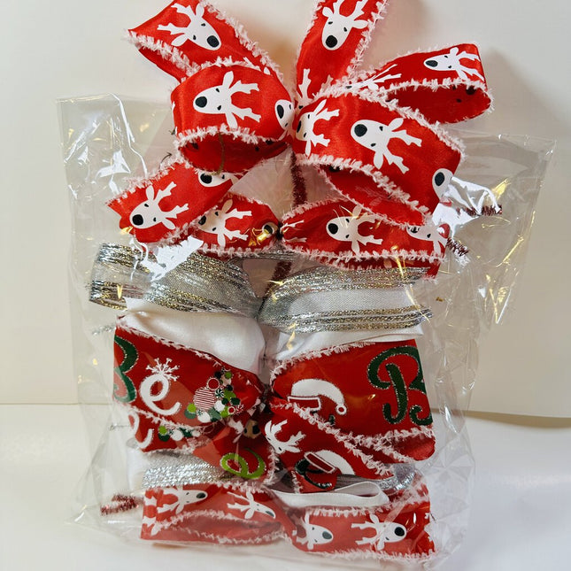 BOW SET, Reindeer & Believe, 8 Handmade Bows