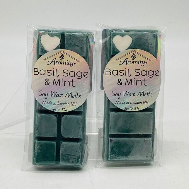 Basil Sage & Mint - Soy Wax Melt - Snap Bar