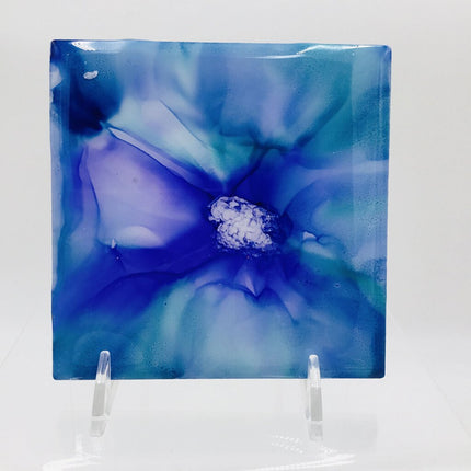 4x4 Flower Tile - Teal/Purple