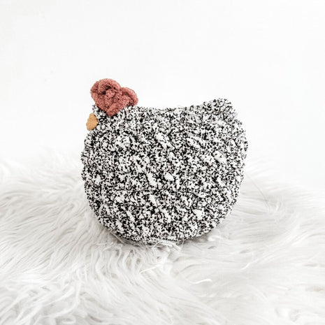 Small Crochet Chicken in Back Tweed