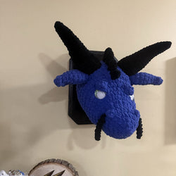 Crocheted hanging dragon head stuffy trophy plaque - view 4