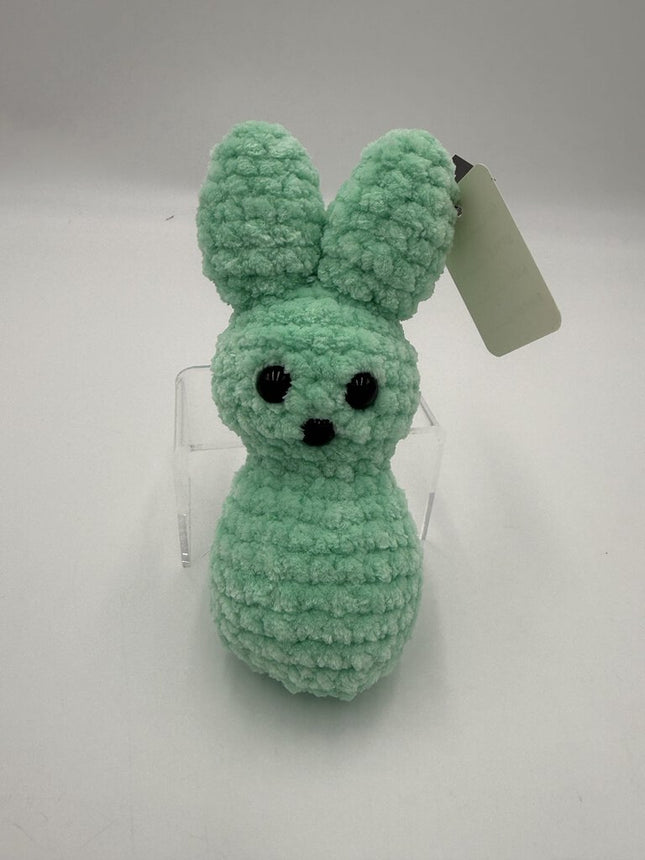 Crocheted marshmallow bunny stuffie mint