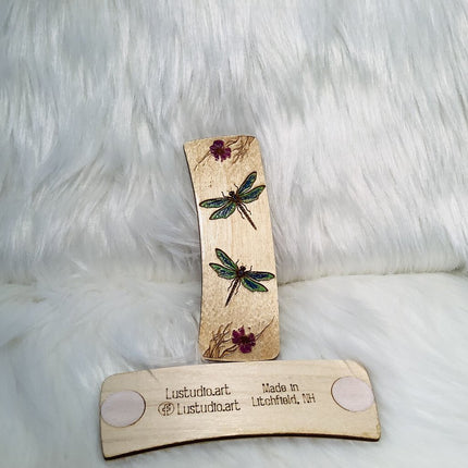 Hair Claw Interchangeable 4" Face Only - Dragonflies Purple Flowers