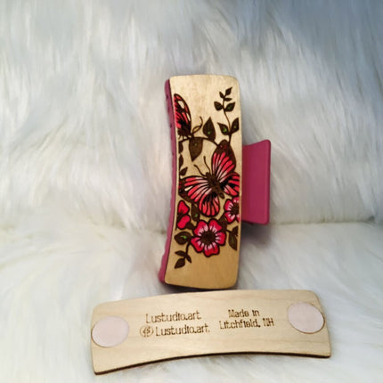 Hair Claw Interchangeable 4" Set - Butterfly and flowers