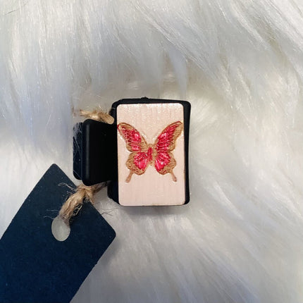 Hair Claw 1" Mini - Pink Butterfly