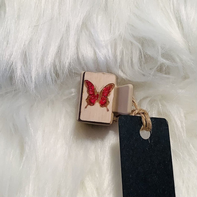 Hair Claw 1" Mini - Pink Butterfly