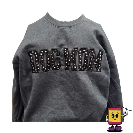 Dog Mom Applique Sweatshirt - Crewneck