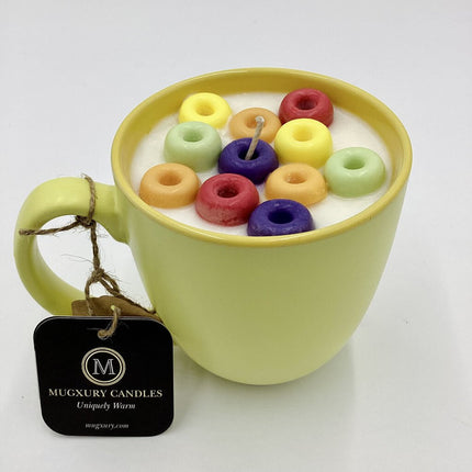 Fruit Loops (Yellow Pastel Mug) - Mug Candle - 100% Soy Wax