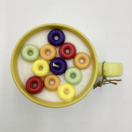 Fruit Loops (Yellow Pastel Mug) - Mug Candle - 100% Soy Wax