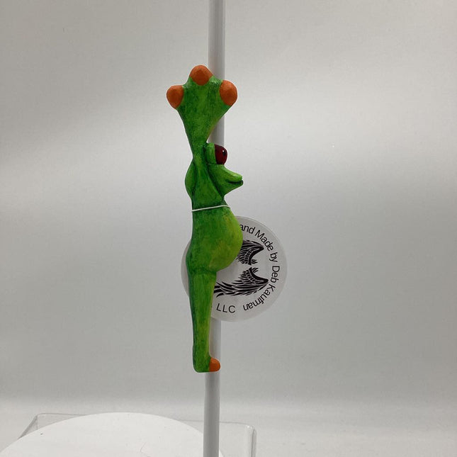 Hand Carved Yoga Frog Magnet