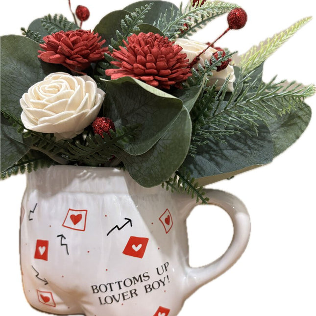 Bottoms up Lover Boy-Sola Wood Flower Arrangement