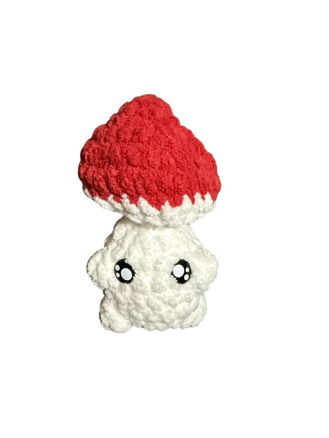 Crocheted pop it mushroom stuffie red