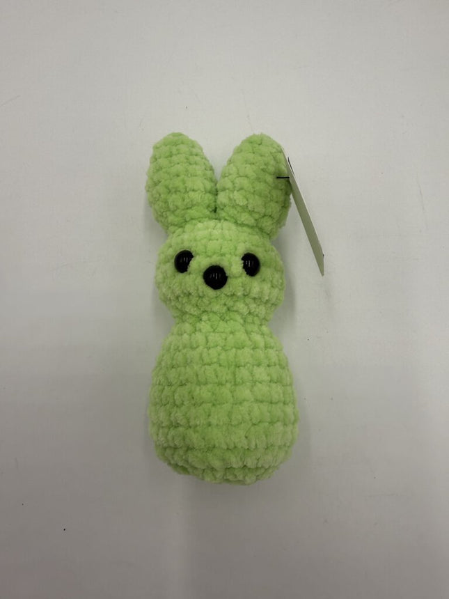 Crocheted marshmallow bunnie stuffie lime