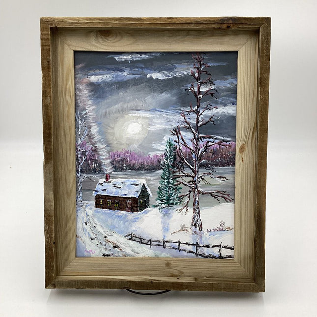 Moonlight Winter Cabin