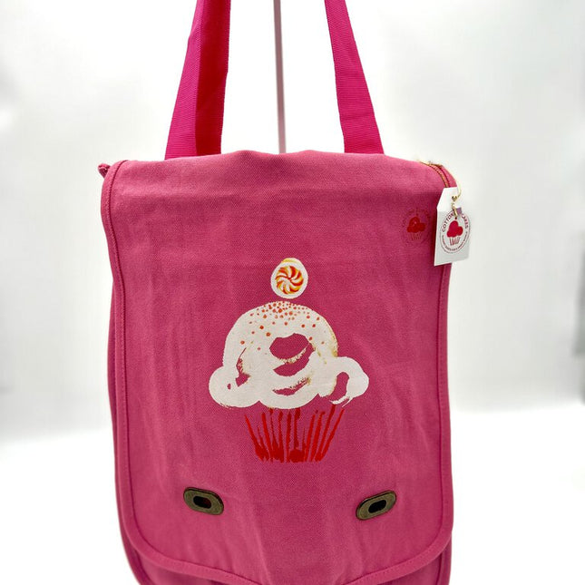 Creamy Peppermint Red Velvet Cupcake Canvas Messenger Bag