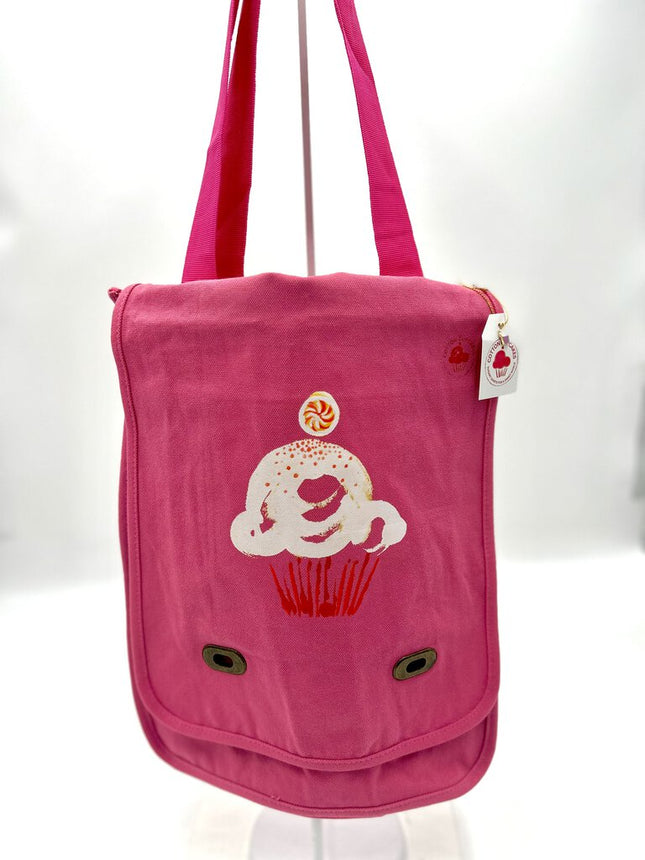 Creamy Peppermint Red Velvet Cupcake Canvas Messenger Bag