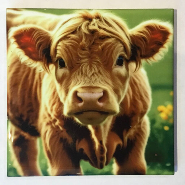 Tile Coaster -Highland Cow-