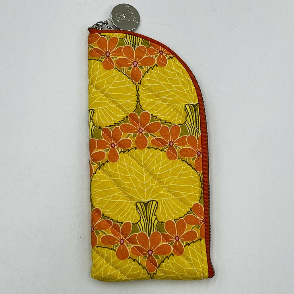 Eyeglass Case Peach Yellow Floral
