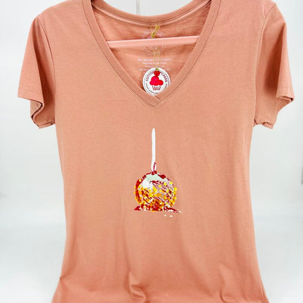 Crisp Candied Apple with Toffee and Nuts V-Neck T-shirt