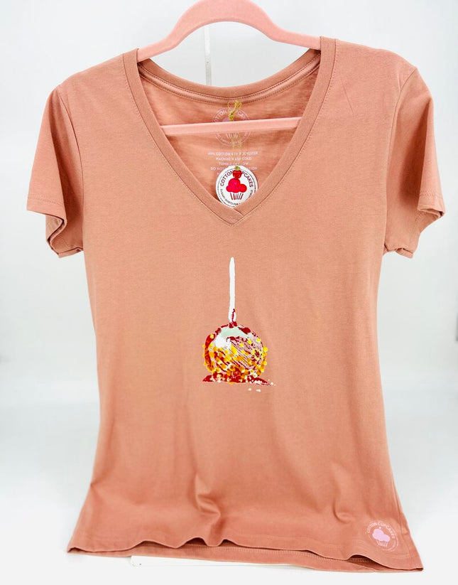 Crisp Candied Apple with Toffee and Nuts V-Neck T-shirt