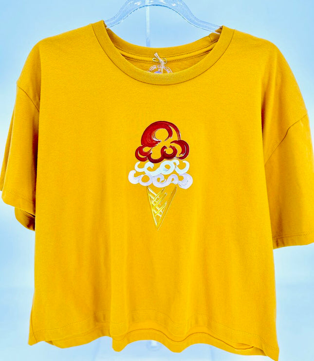 Swirly Whirly Ice Cream Cone Cropped T-shirt