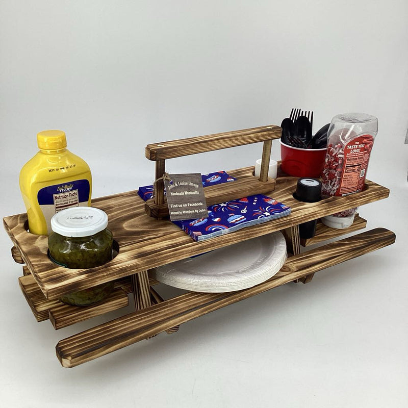 BBQ Condiment Picnic Table Caddy