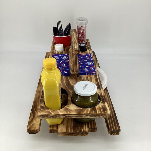 BBQ Condiment Picnic Table Caddy