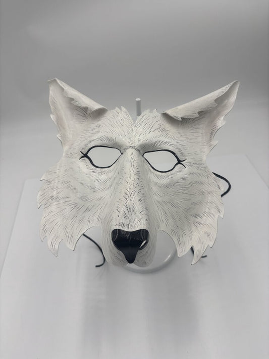 WHITE WINTER WOLF - leather mask